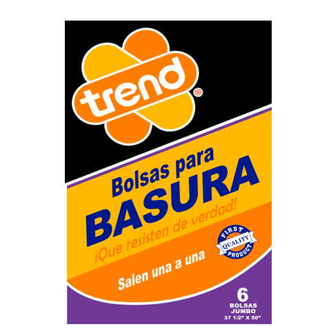 TREND BOLSAS 371/2X50 NEGRAS 6BOL